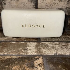 Authentic Versace Hard Shell Sunglass Eyeglass Case White, Used